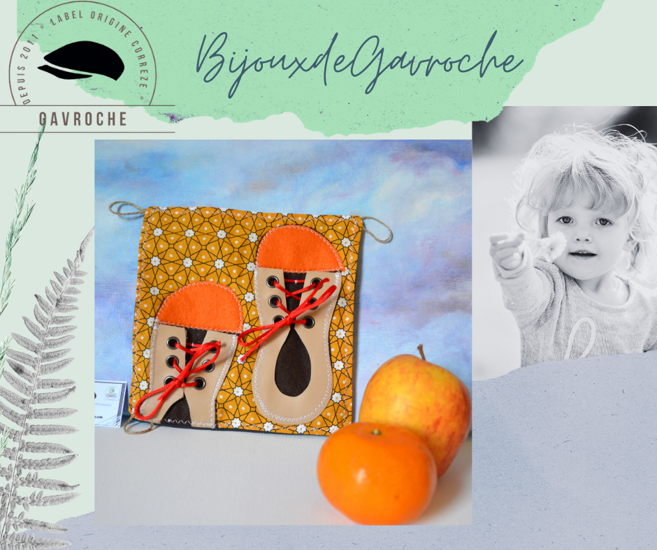 Montessori: J’apprends à Lacer mes chaussures Modèle Jaune/Orange