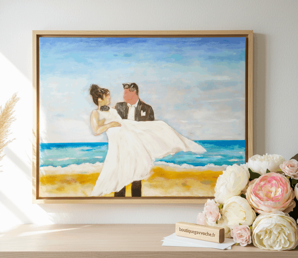 Commande personnalisée Mariage  Portraits Huile sur toile Grand format