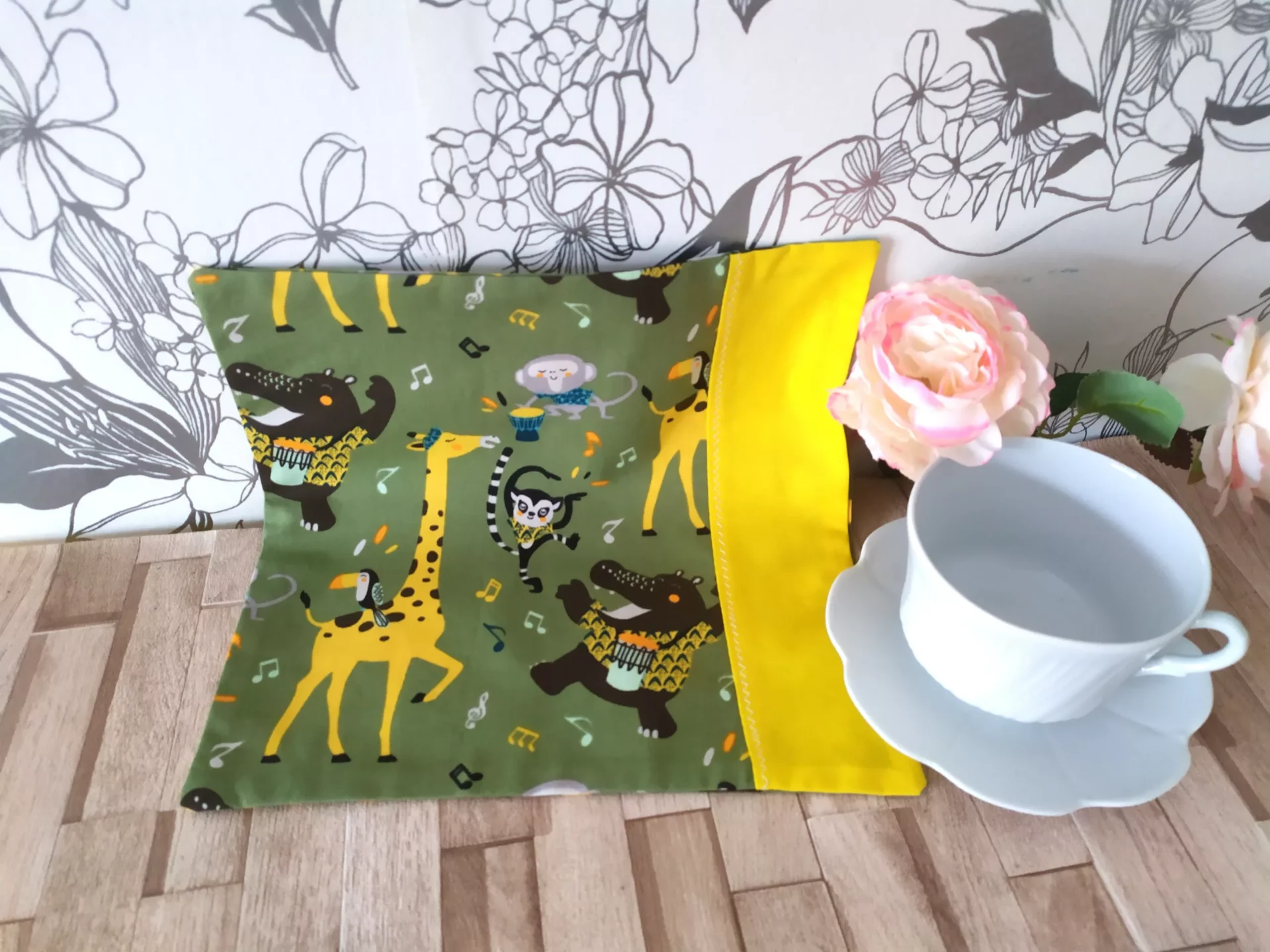 Serviette bicolore reversible Carnaval des Animaux