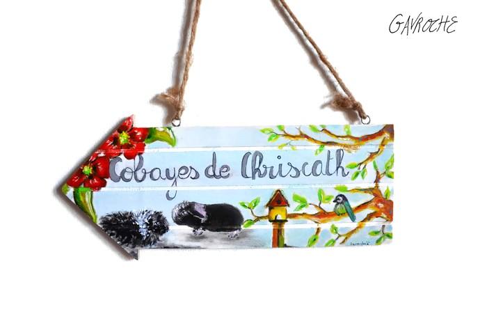 Pancarte en bois personnalisée "les Cobayes de Chriscath"