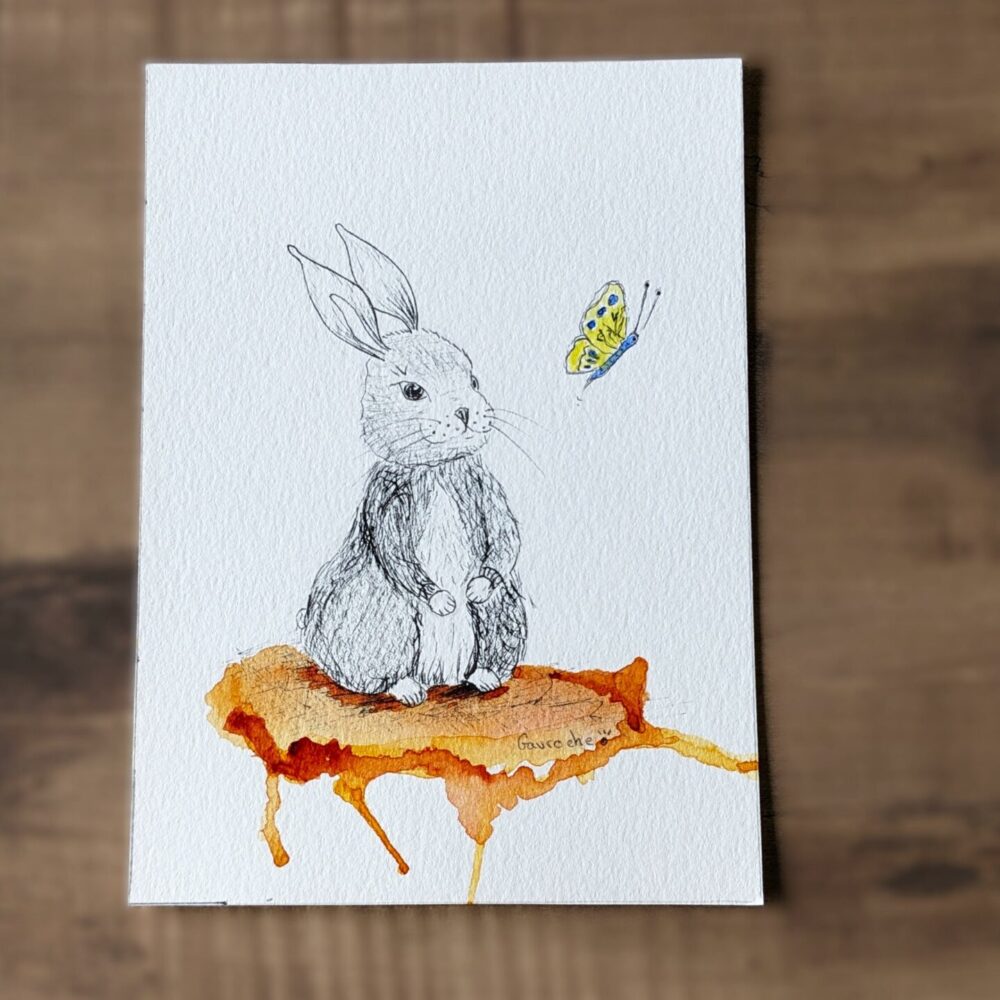 Carte Aquarelle lapin de beatrix potter