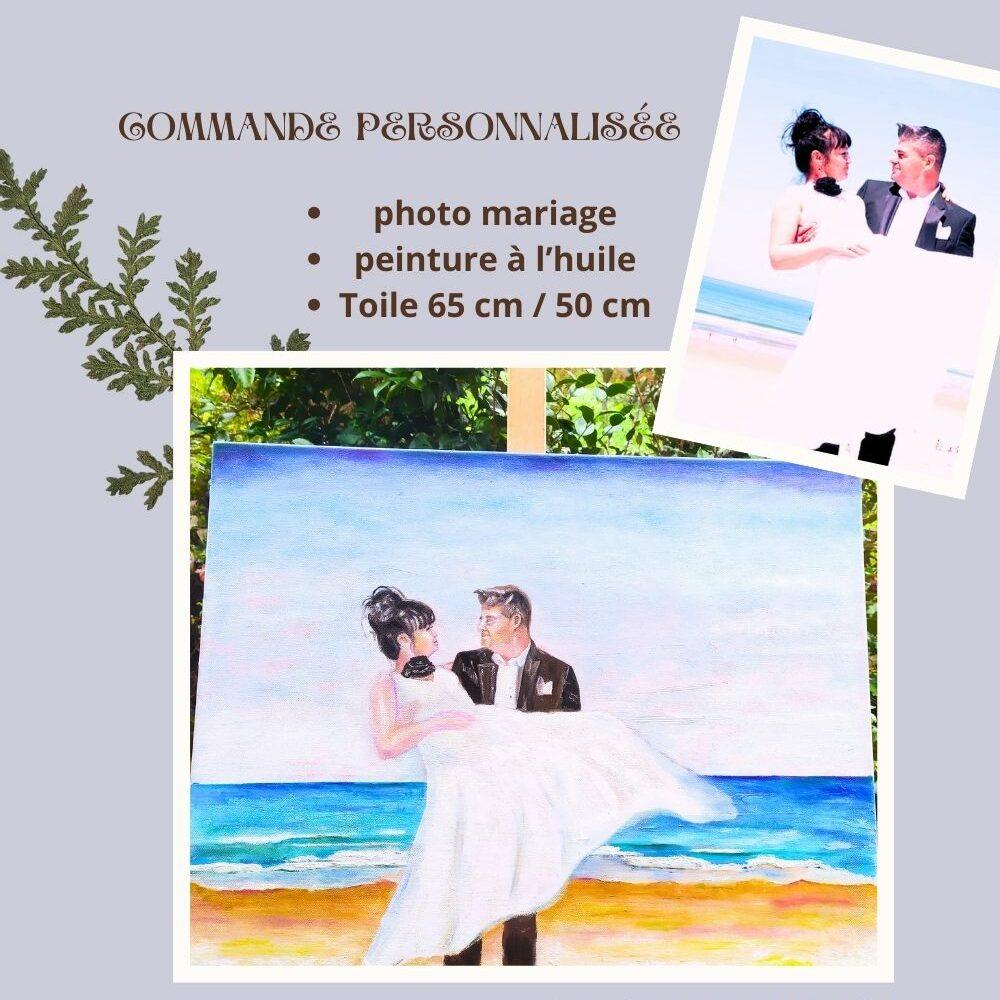 Commande personnalisée Mariage  Portraits Huile sur toile Grand format