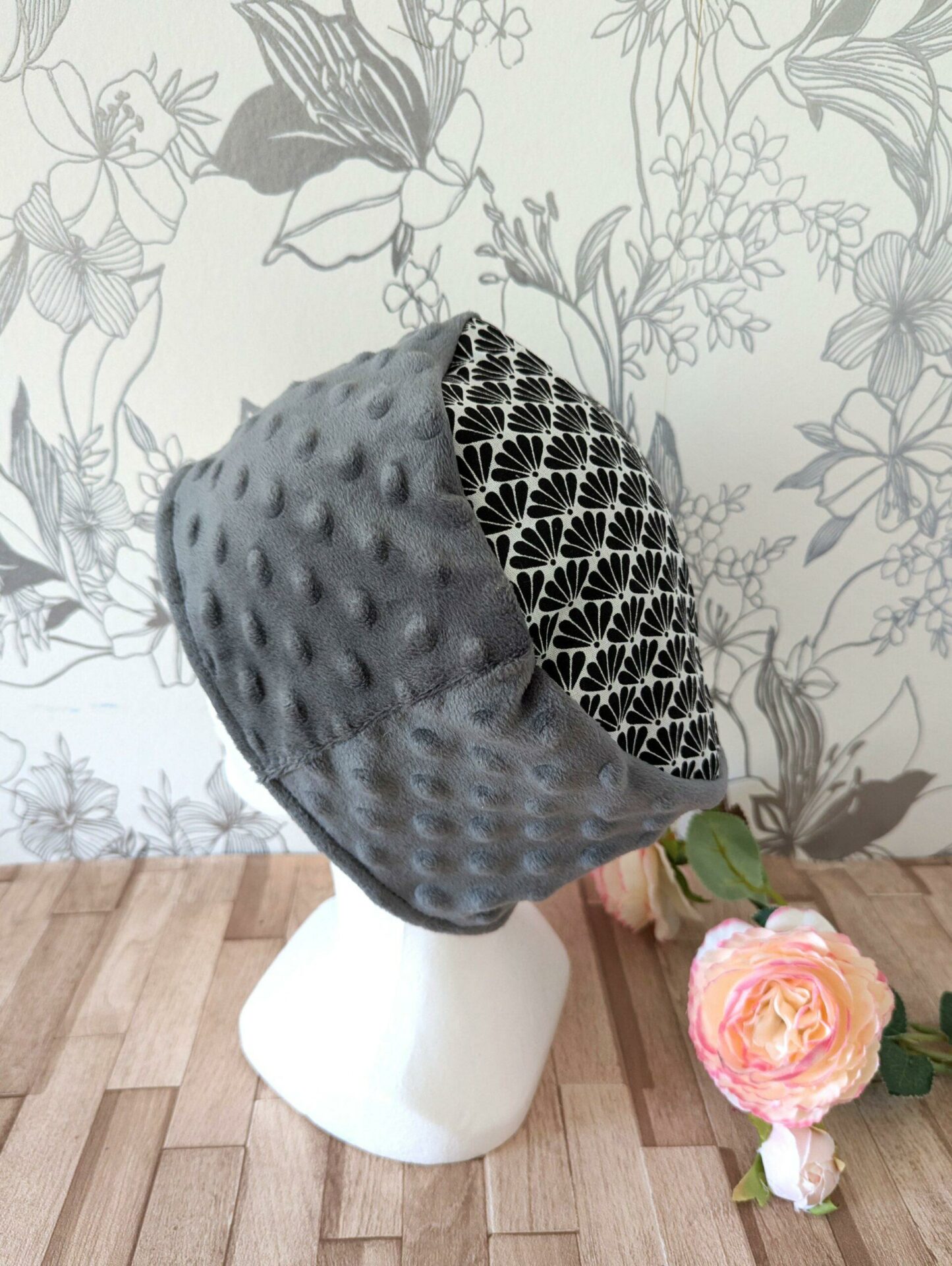 Calot d'hiver, bonnet mixte Black and white Taille 55 cm