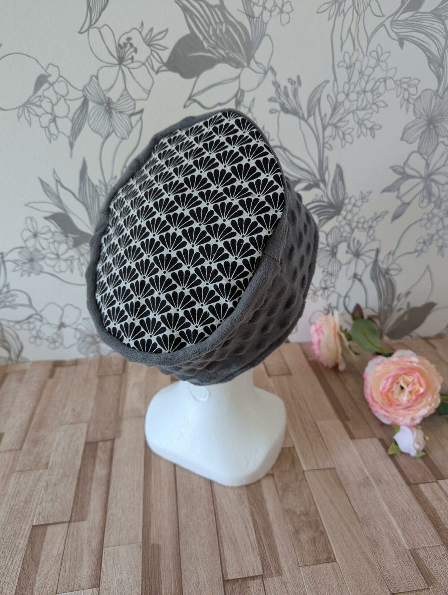 Calot d'hiver, bonnet mixte Black and white Taille 55 cm – Image 3