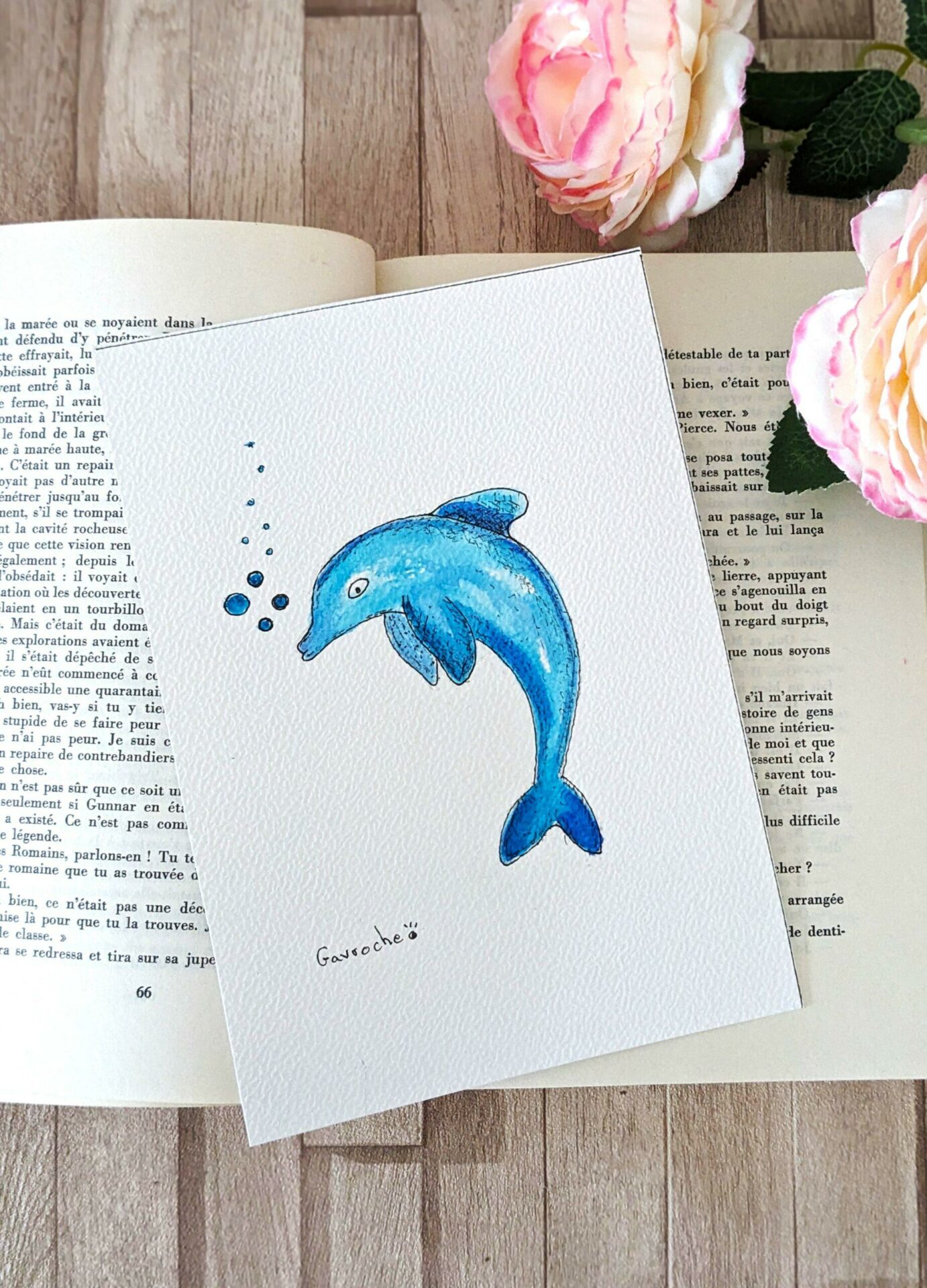 Trio d'Aquarelles Originales "Vie Marine Océan Bleu" Offre incluse 1 gratuite – Image 5
