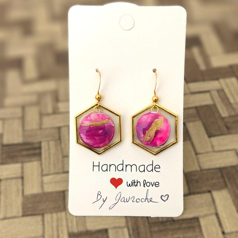 Boucles d'oreille: Harmonie Rose