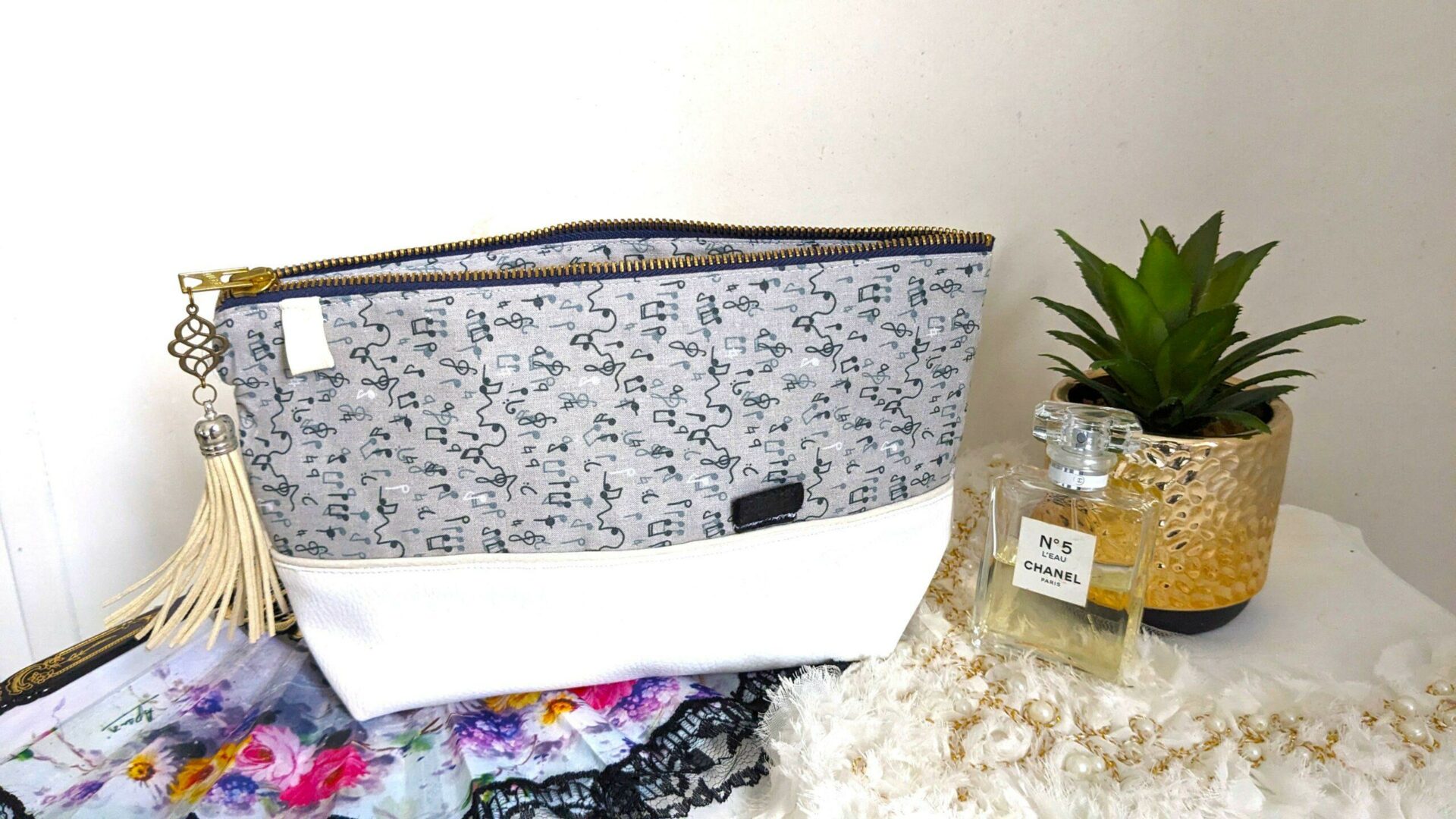 Trousse / Pochette "en avant la Musique" cretonne de coton – Image 4