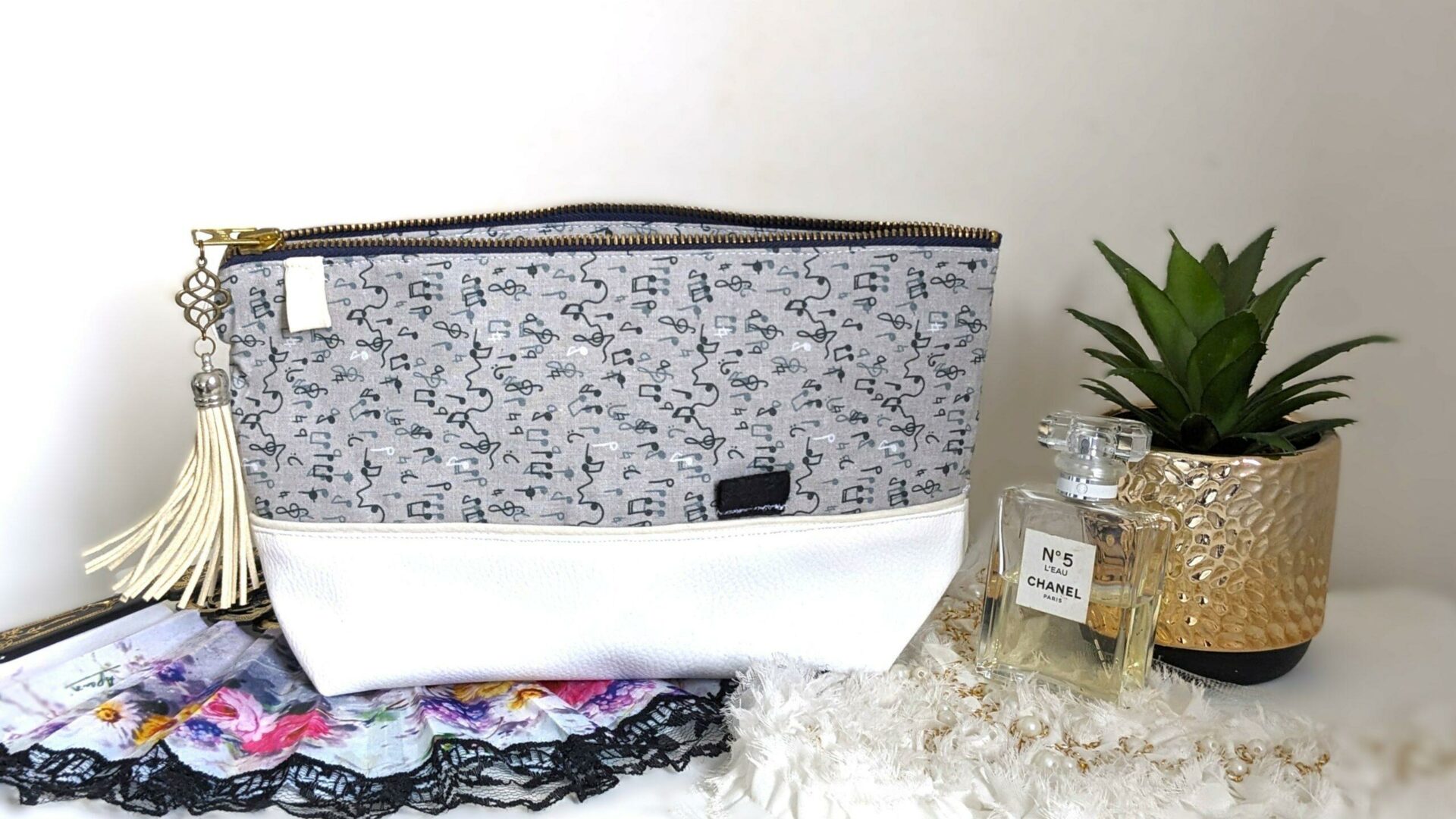 Trousse / Pochette "en avant la Musique" cretonne de coton – Image 5