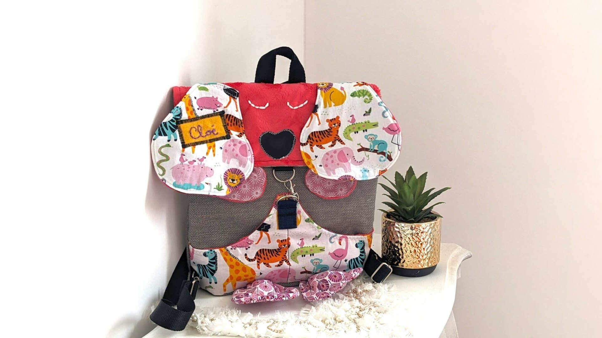 Cartable Les animaux de Cloé Commande personnalisée – Image 2
