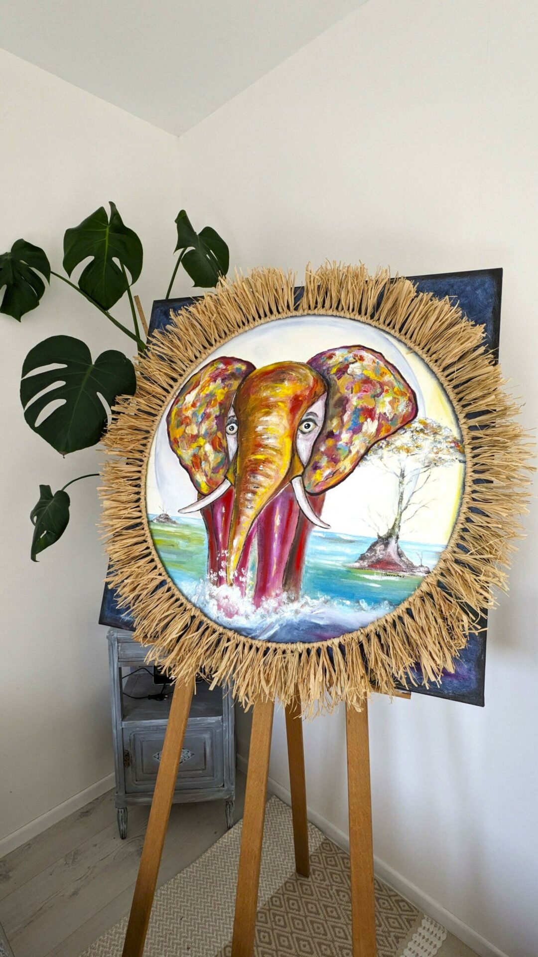 Rêve d’Afrique bohème Portrait huile sur toile Grand format – Image 2