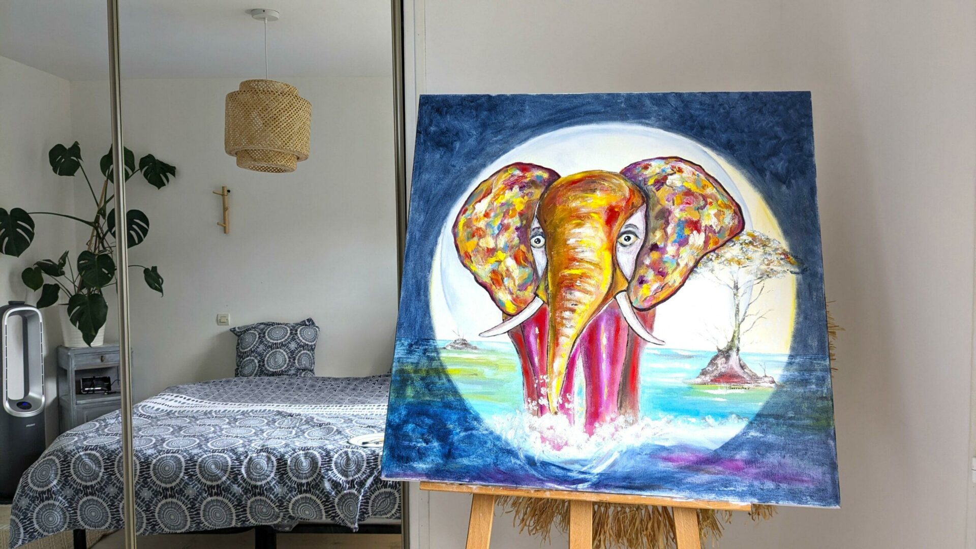 Rêve d’Afrique bohème Portrait huile sur toile Grand format – Image 6