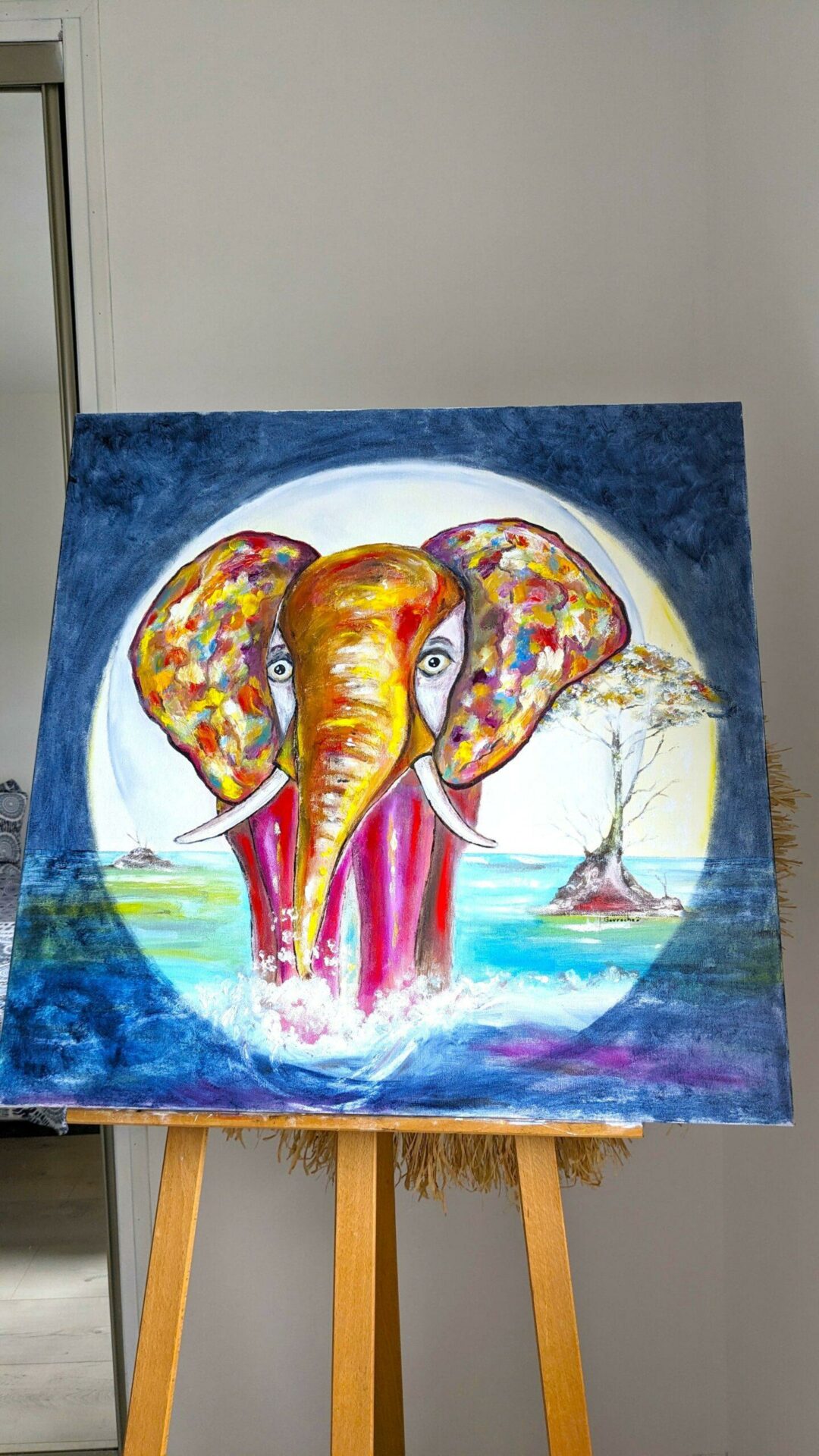 Rêve d’Afrique bohème Portrait huile sur toile Grand format – Image 5