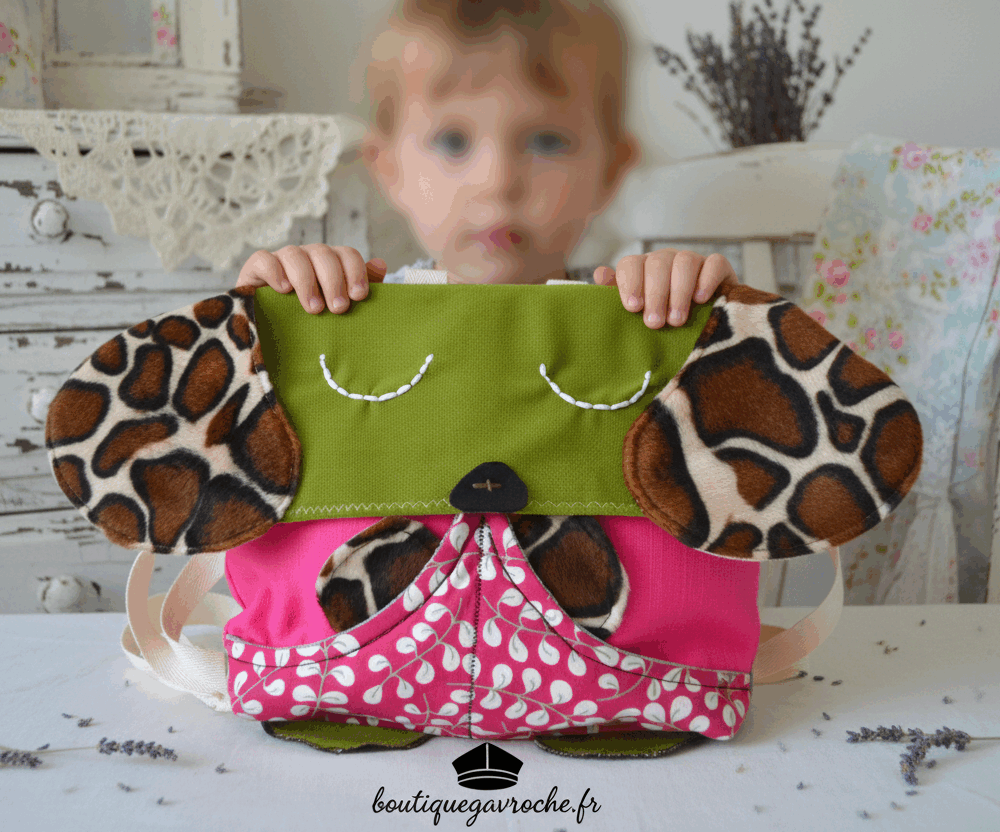 Cartable maternelle personnalisé avec prenom artisanal unique fait main à Brive Boutique Gavroche Label Origine Corrèze coton cretonne.