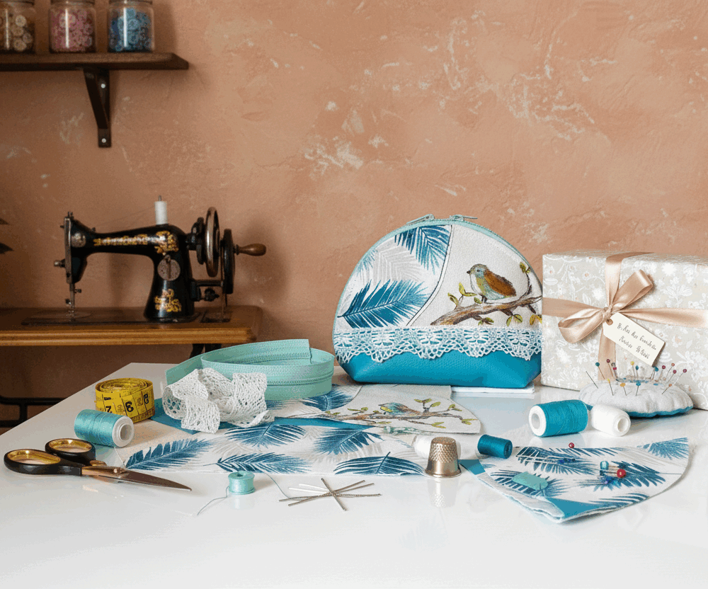 Version KIT à coudre de la Pochette Maquillage  Chant d’oiseau