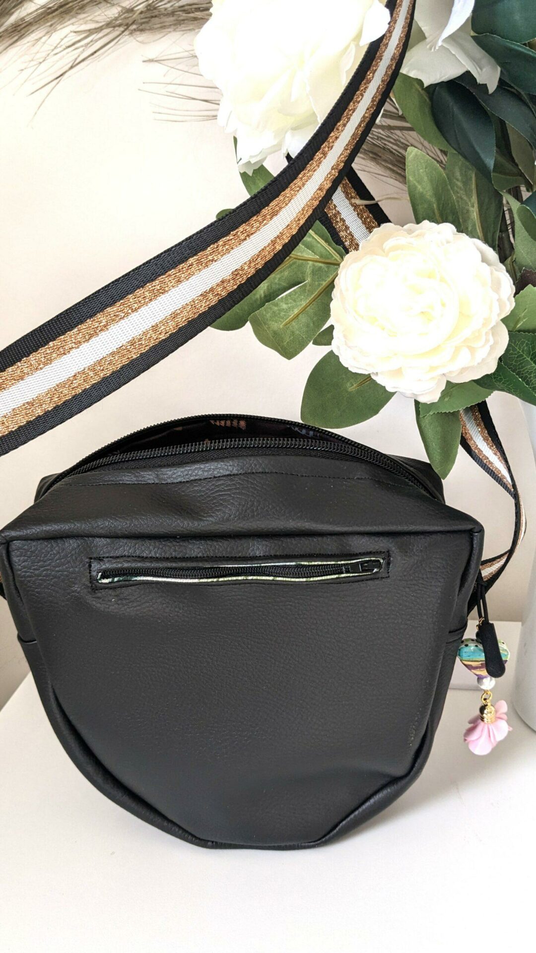 Sac MAHÉ en velours et cretonne – Coquelicots multicolores | Cadeau 19 ans de mariage – Image 6