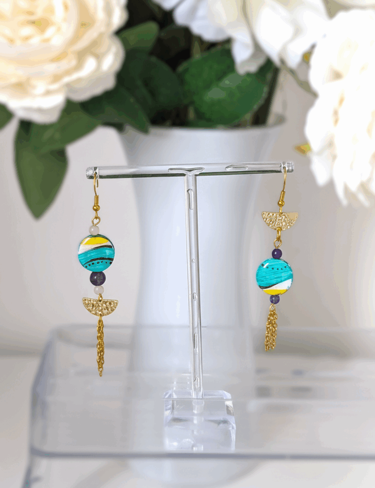 Boucles d'oreilles réversibles : Biarritz