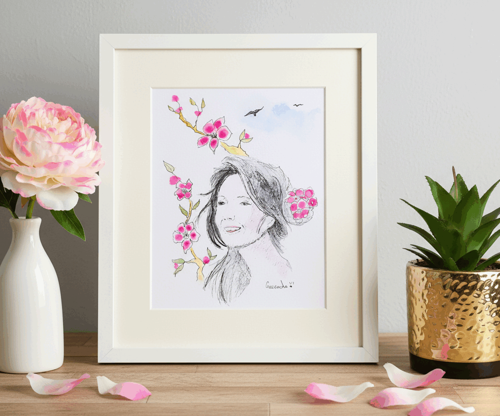 Aquarelle portrait un si beau sourire - OFFRE 2FOR3