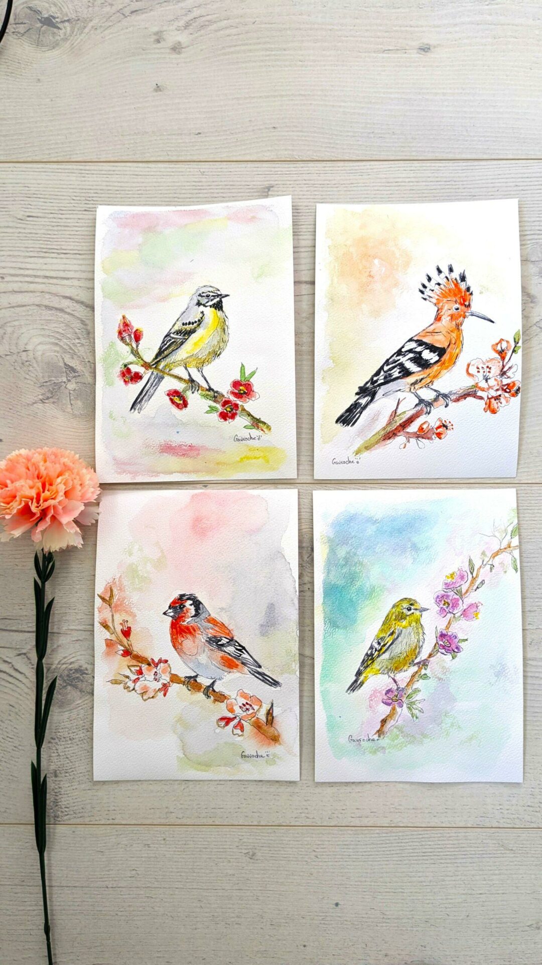 Aquarelle originale – Hibou sous la lune (Offre 2FOR3) – Image 4