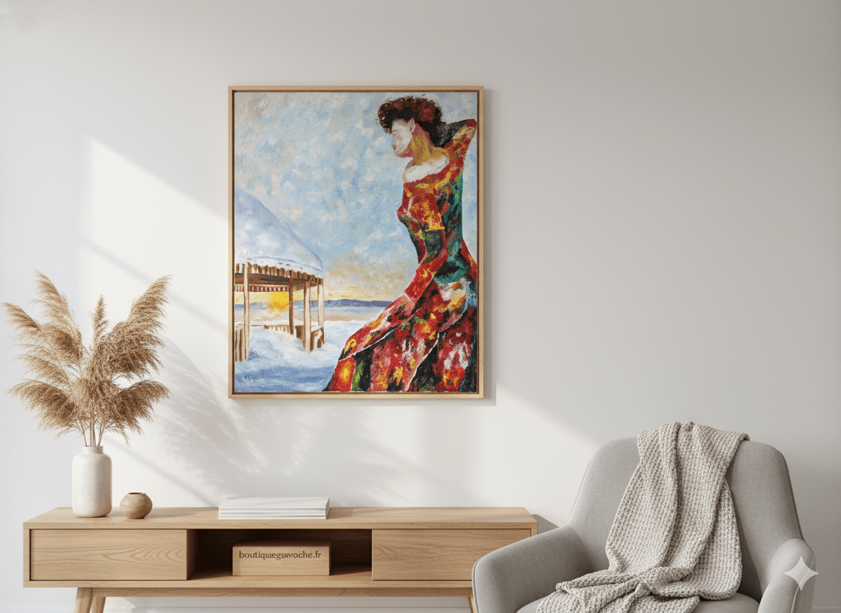 Danseuse en Hiver – Tableau Peinture à l’Huile - frais port offert – Image 3
