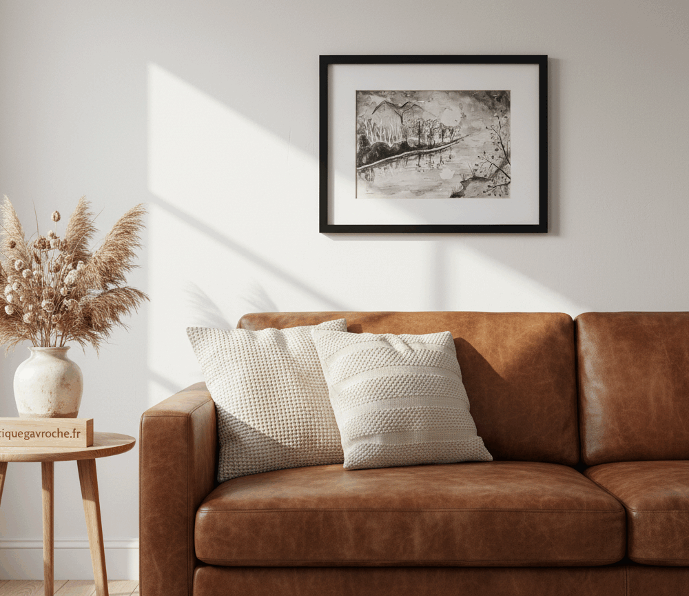 Paysage encre Noces de papier cadeau anniversaire de mariage boutiquegavroche