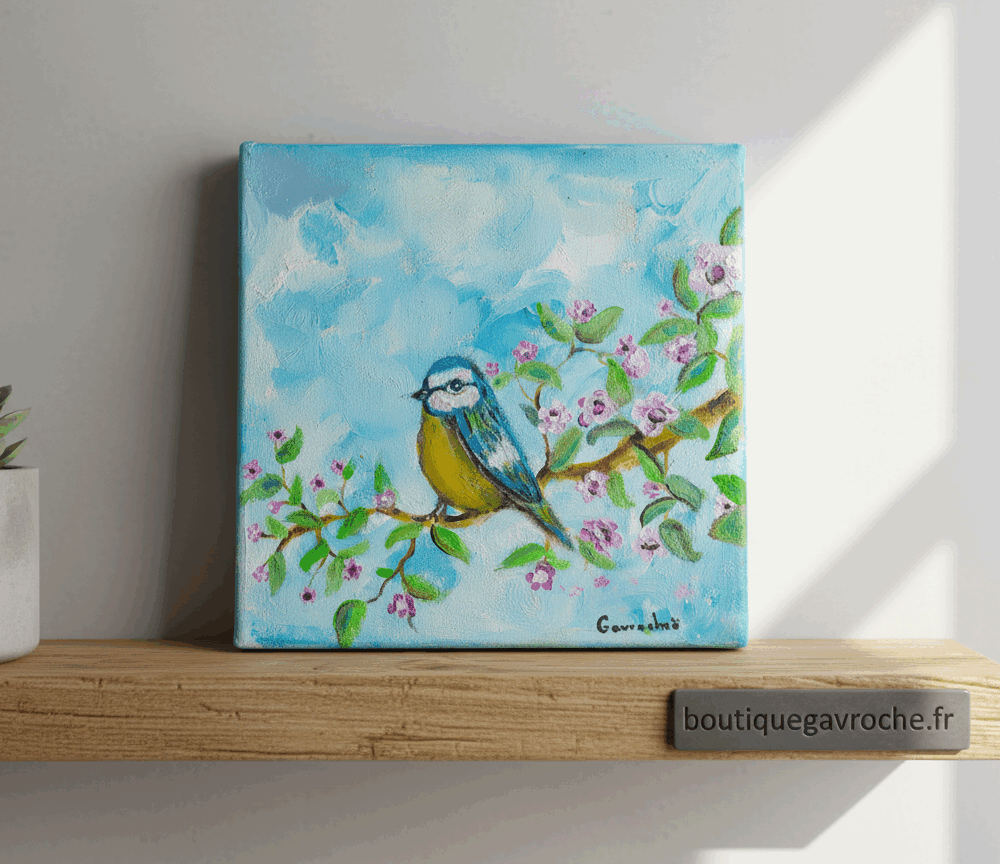Mésange charbonnière, messagère du printemps sur commande