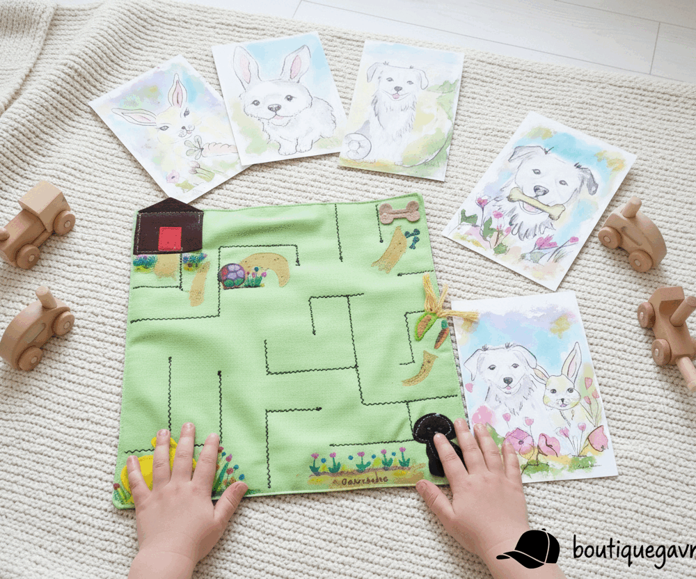 Le Jeu Calme et Éducatif : Labyrinthe à Bille "Chien & Cartes Parcours correze montessori naissance