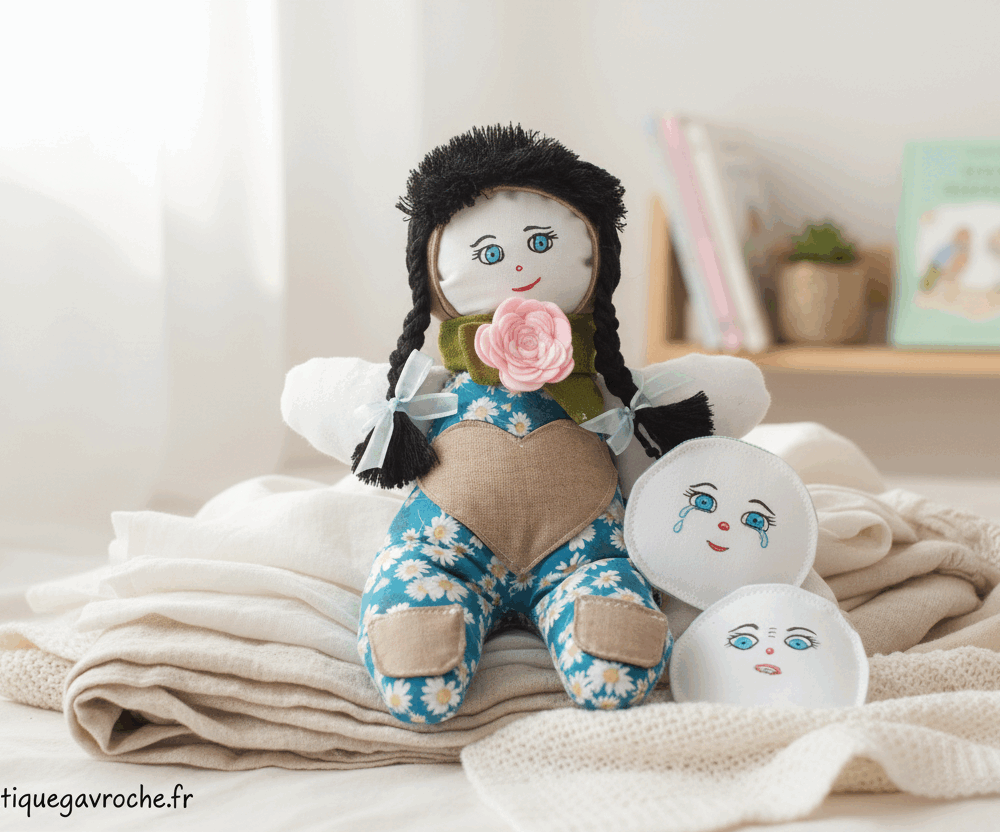 Poupée des Émotions à Visages Interchangeables MONTESSORI (frais de port offert)