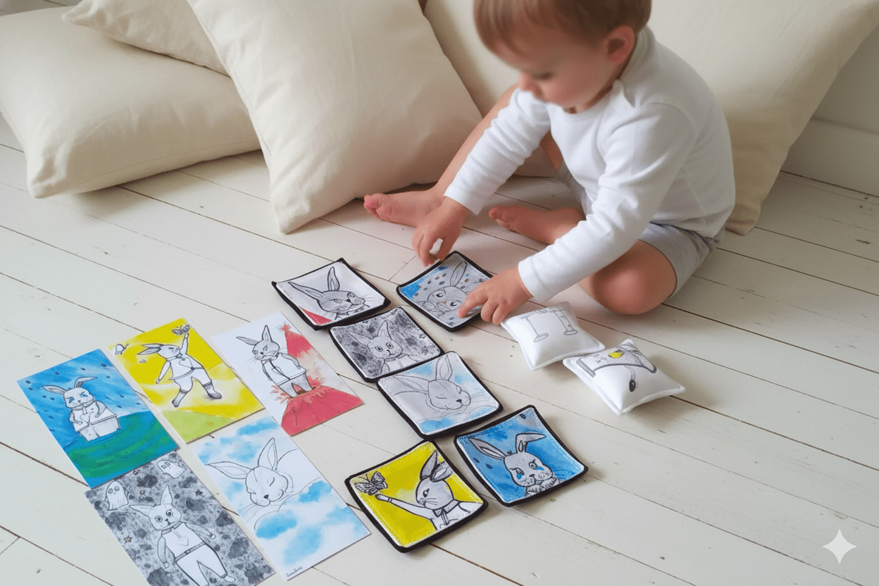Le lapinou, Jeu Montessori, Emotions en folie