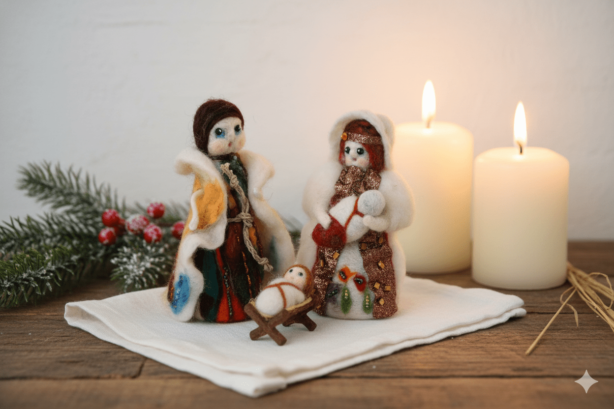 Santons Marie, Jésus et Joseph (frais de port offert)