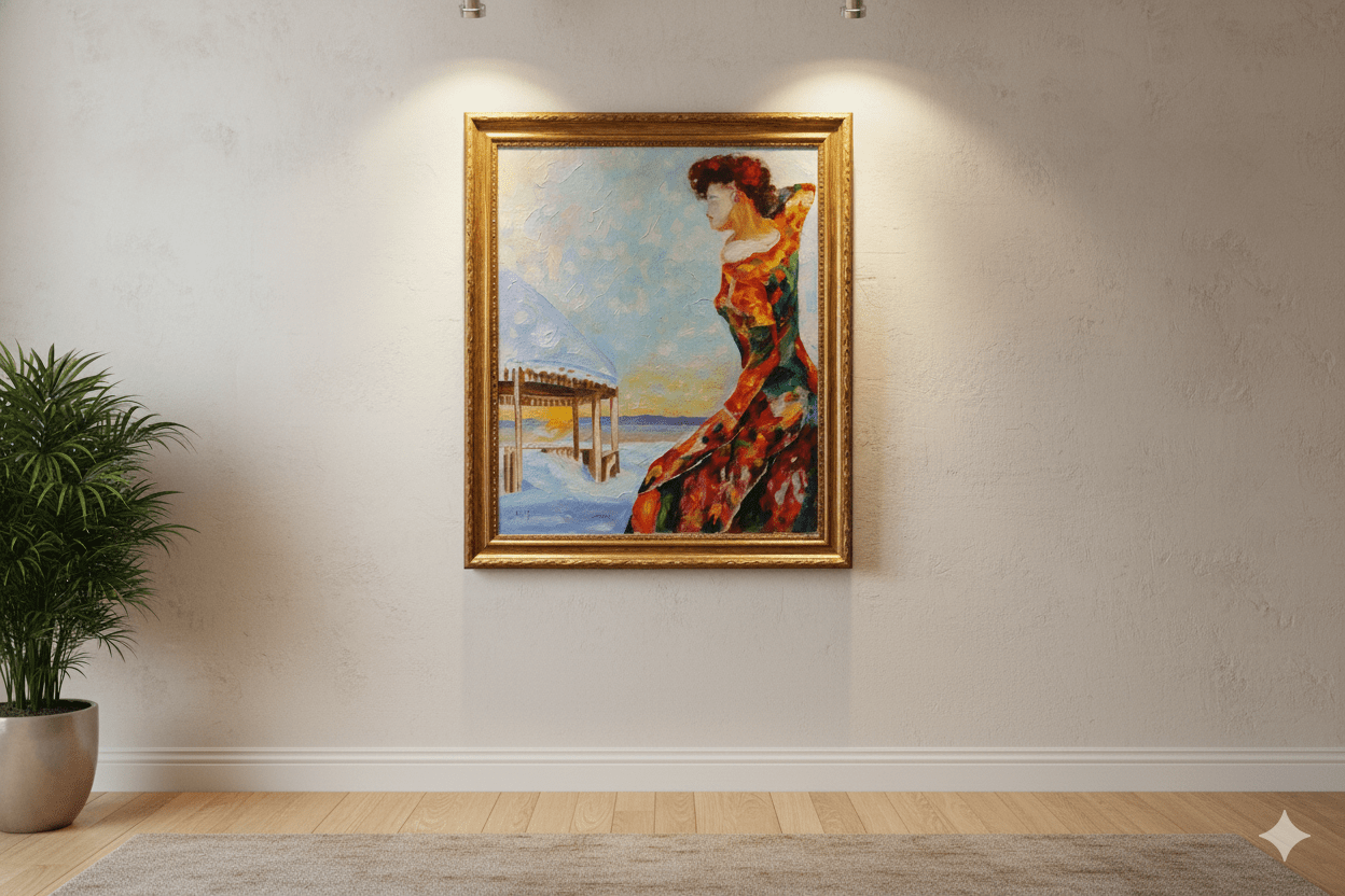 Danseuse en Hiver – Tableau Peinture à l’Huile - frais port offert – Image 6