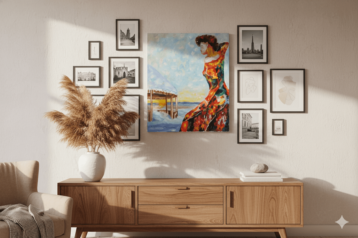 Danseuse en Hiver – Tableau Peinture à l’Huile - frais port offert