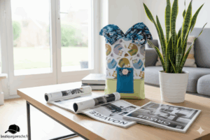 Pochette cretonne à livre motif hiboux cadeau personnalisé pour 19 ans mariage