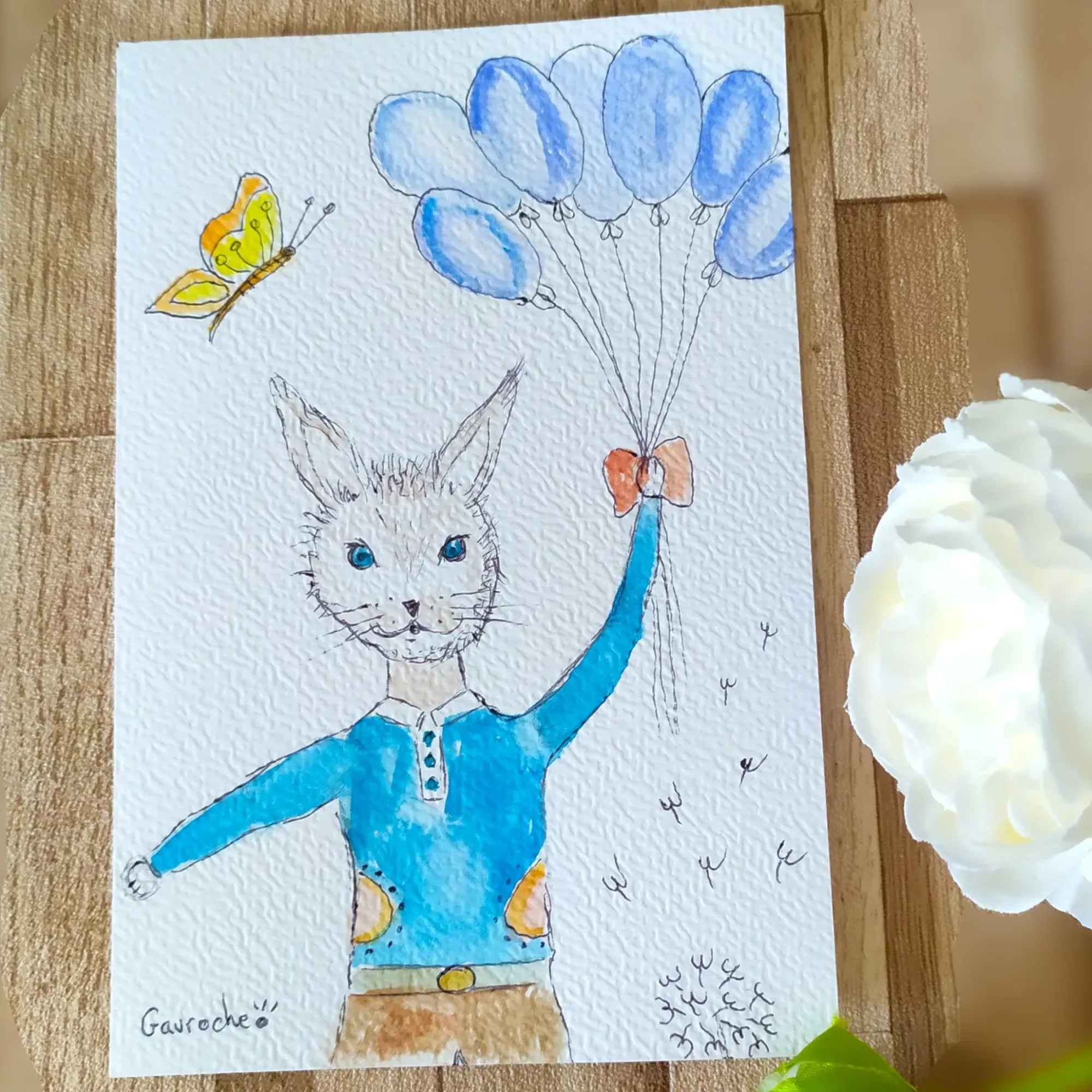 Trio de Lapins à l'aquarelle – Image 4
