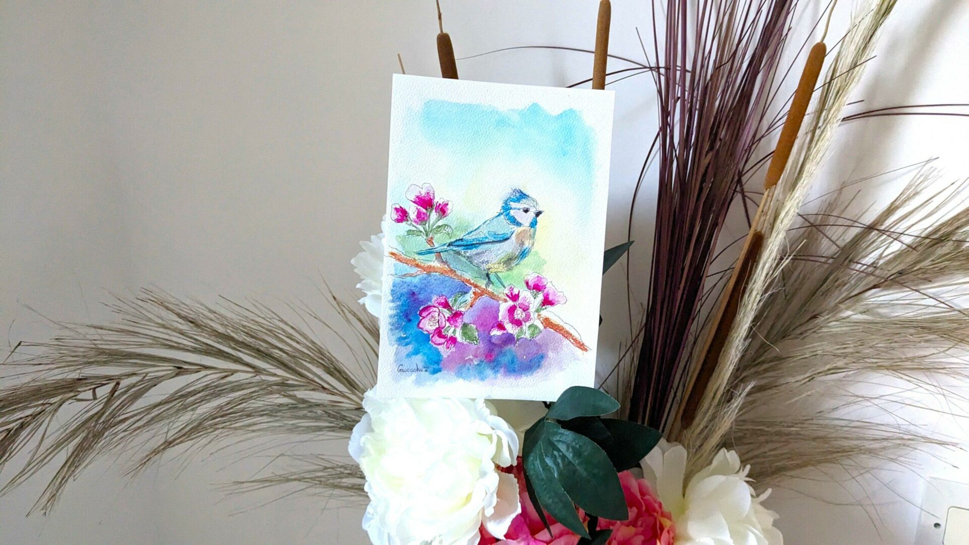 Aquarelle mésange bleue – Image 3