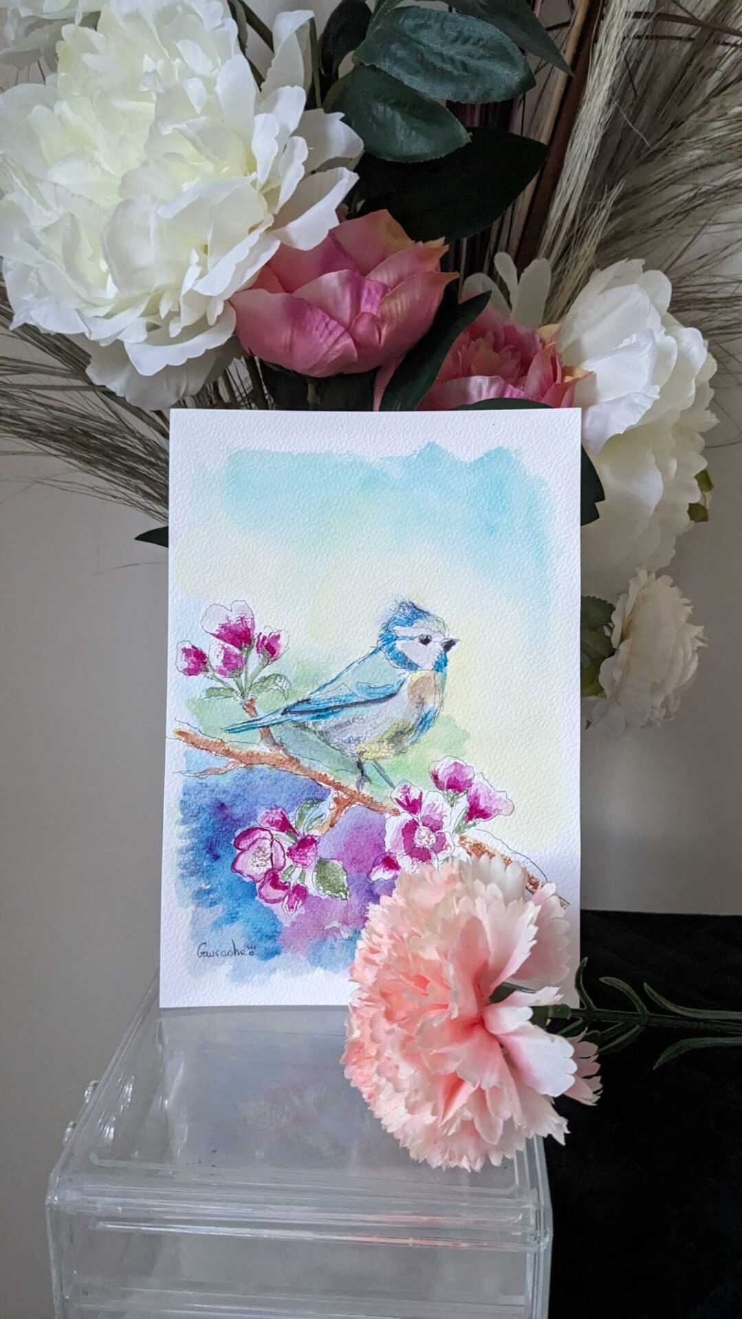 Aquarelle mésange bleue – Image 4