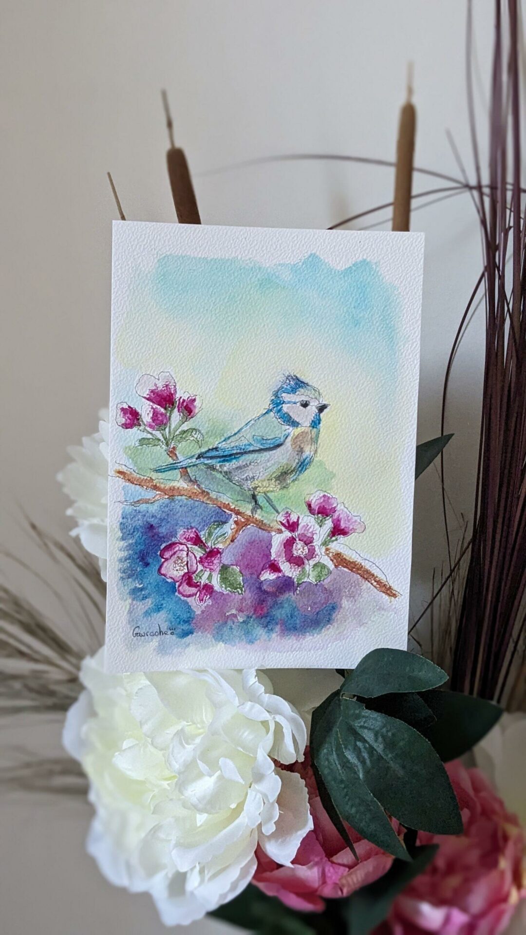 Aquarelle mésange bleue – Image 5