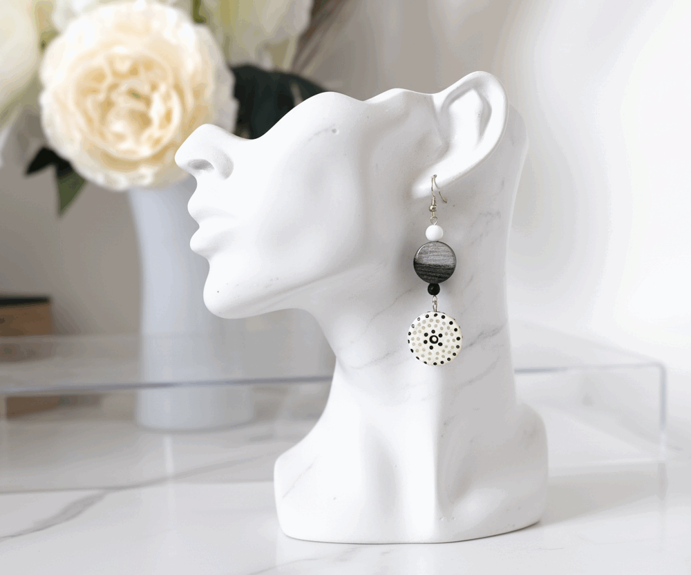 Boucles d'oreille: Yin et Yang
