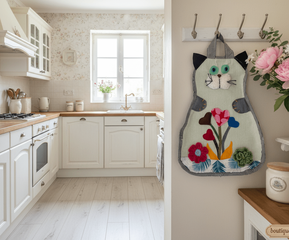 Création personnalisée : Chat aux coeurs, rangement sacs plastiques