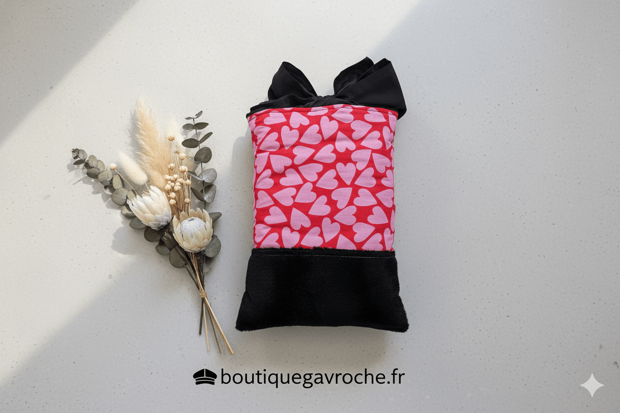 Sac Pochette Livre XL - "Cœur Passion" - Commande personnalisée – Image 4