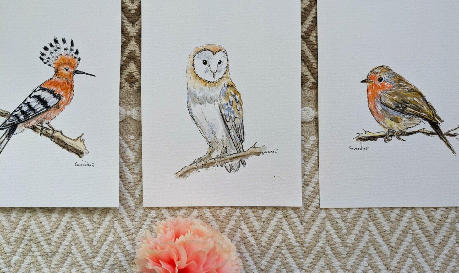 Aquarelle originale – adorable Rouge-gorge (Offre 2FOR3) – Image 3