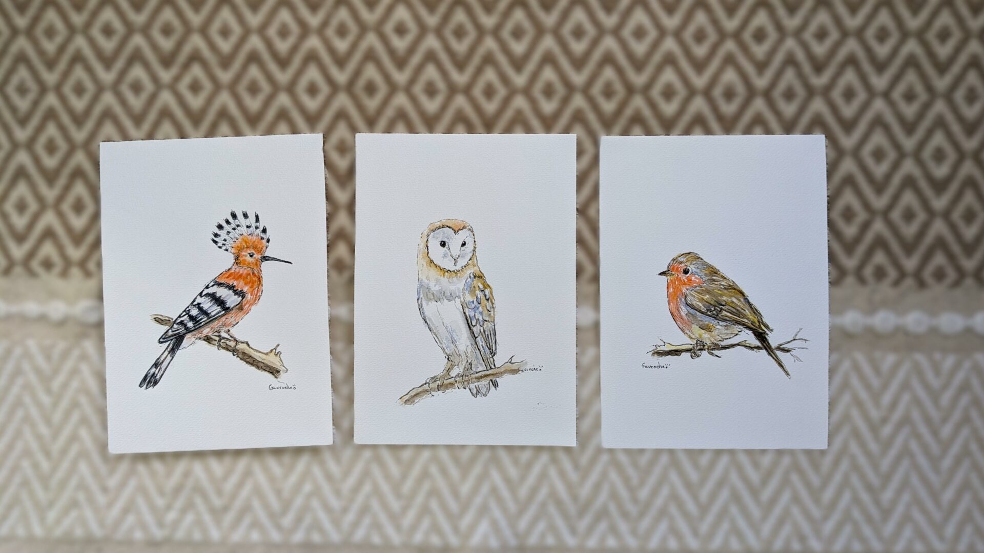 Aquarelle originale – adorable Rouge-gorge (Offre 2FOR3) – Image 2
