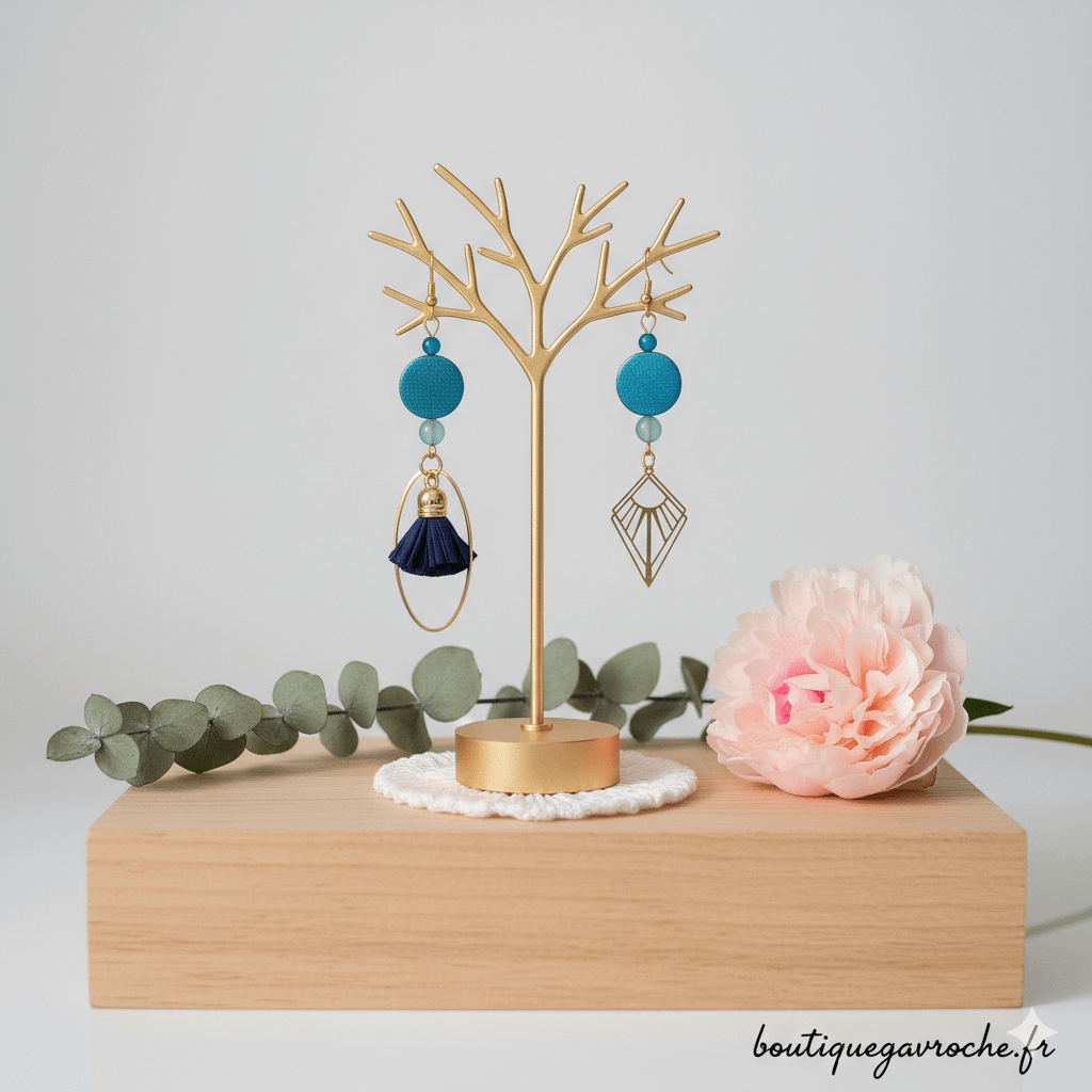 Boucles d'Oreilles Asymétriques SANTORIN – Image 3