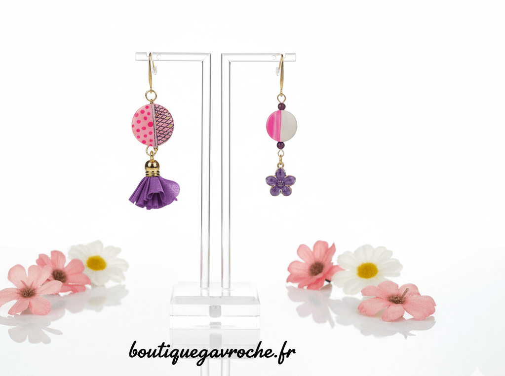 Boucles d'Oreilles Asymétriques ST TROPEZ – Image 3