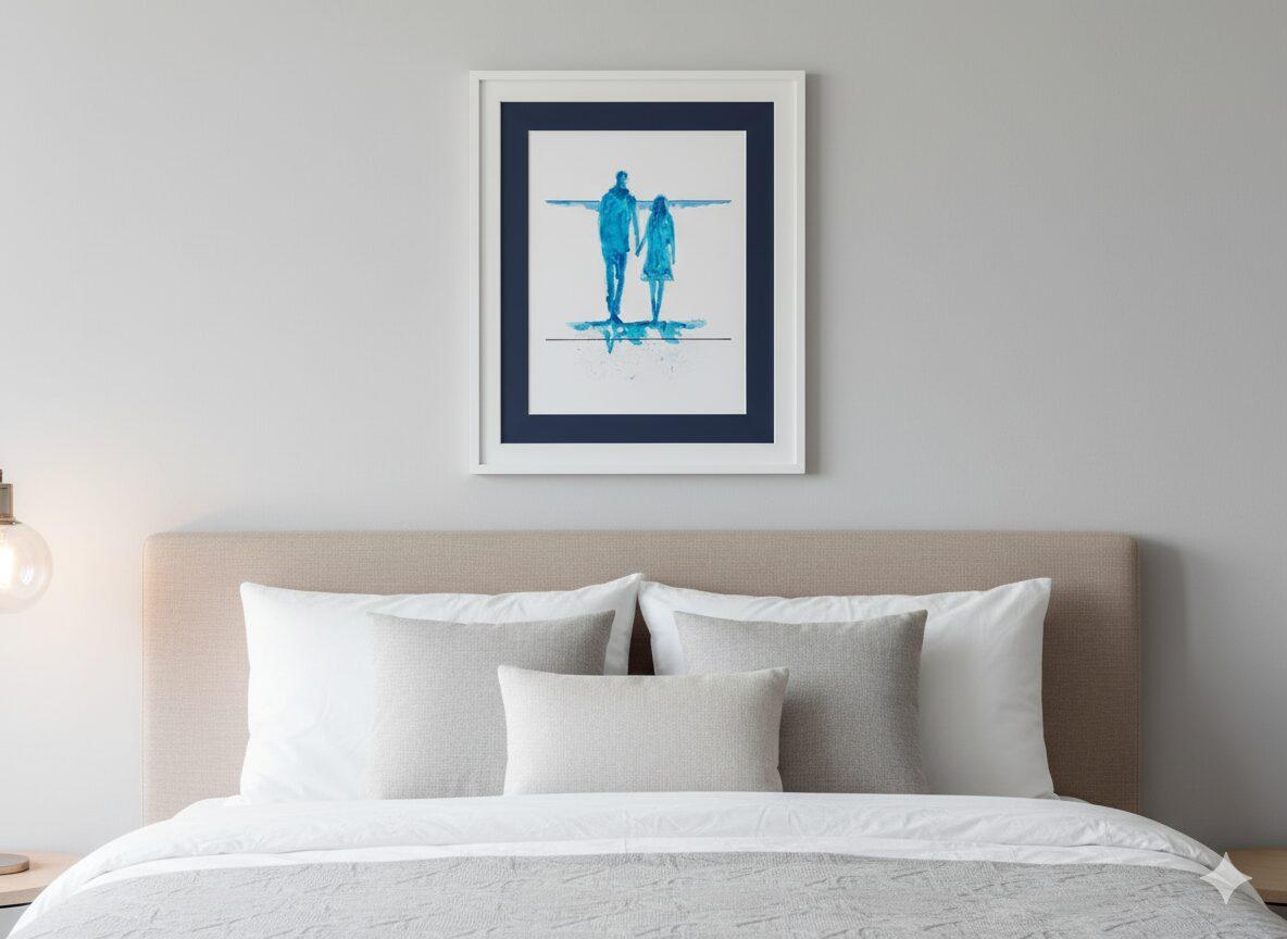 Affiche Les amoureux - Aquarelle Personnalisée - 40 CM 30 CM - frais de port offert