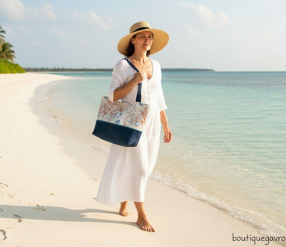 Noces de cretonne Sac de plage Modele unique Cadeau anniversaire mariage boutiquegavroche