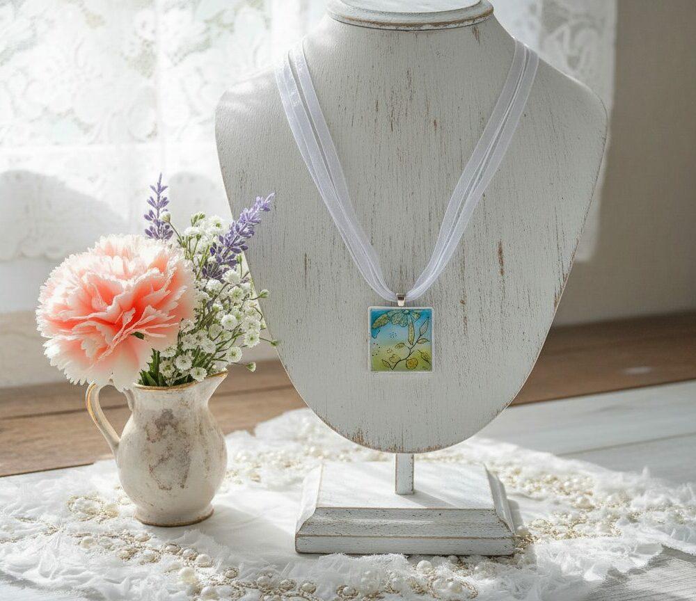 Collier Pendentif  Songe d’Azur et d’Or (frais de port offert)