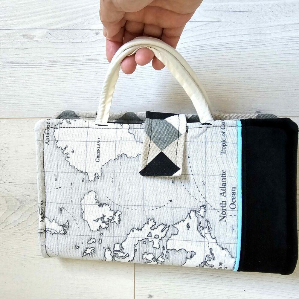 Sac à livre Tour du monde en cretonne