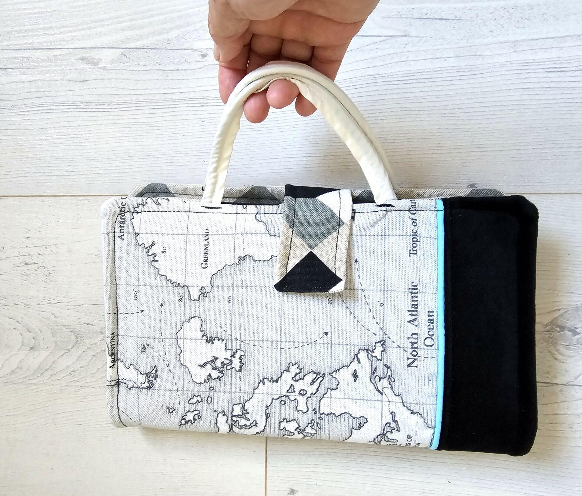 Sac à livre Tour du monde en cretonne