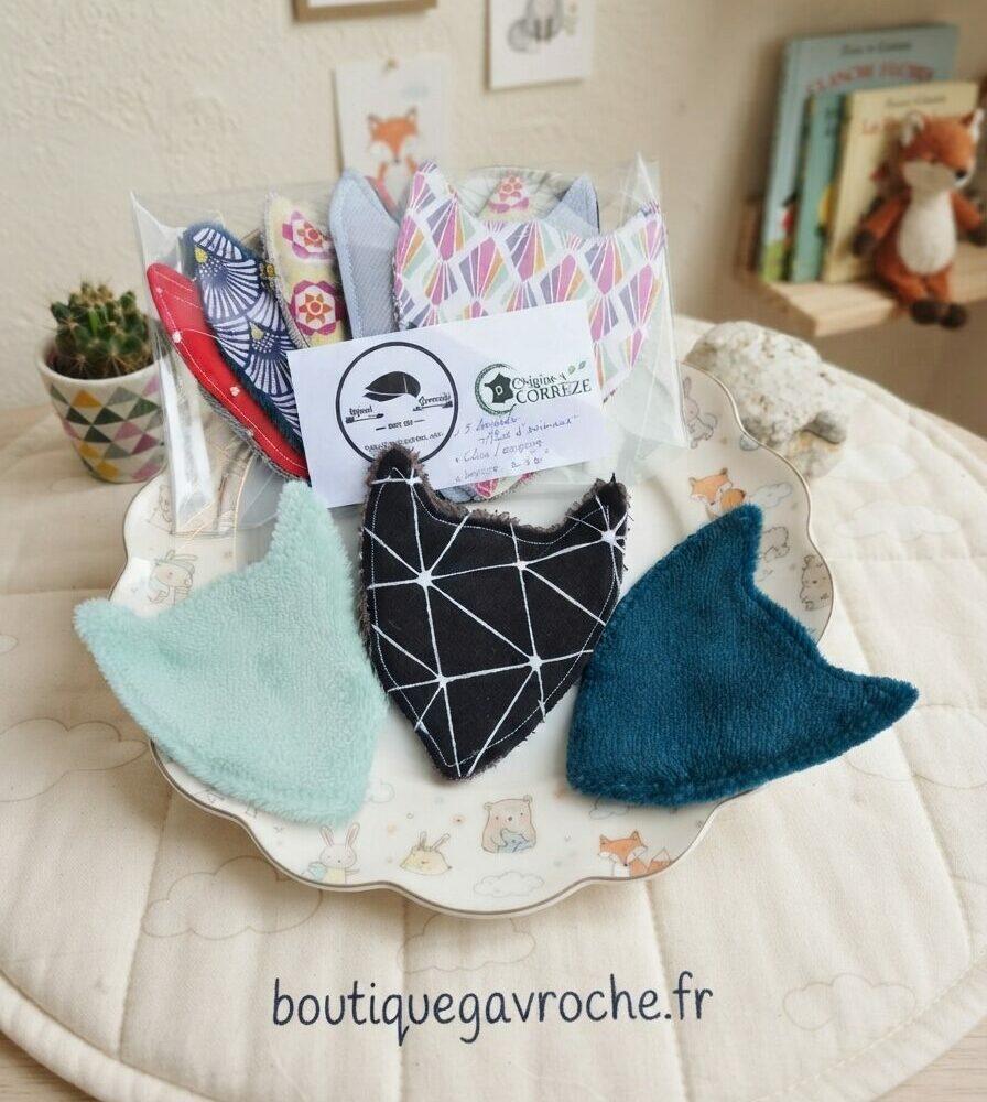 lingette-tete-renard-boutiquegavroche eponge cretonne pour bébé label origine correze