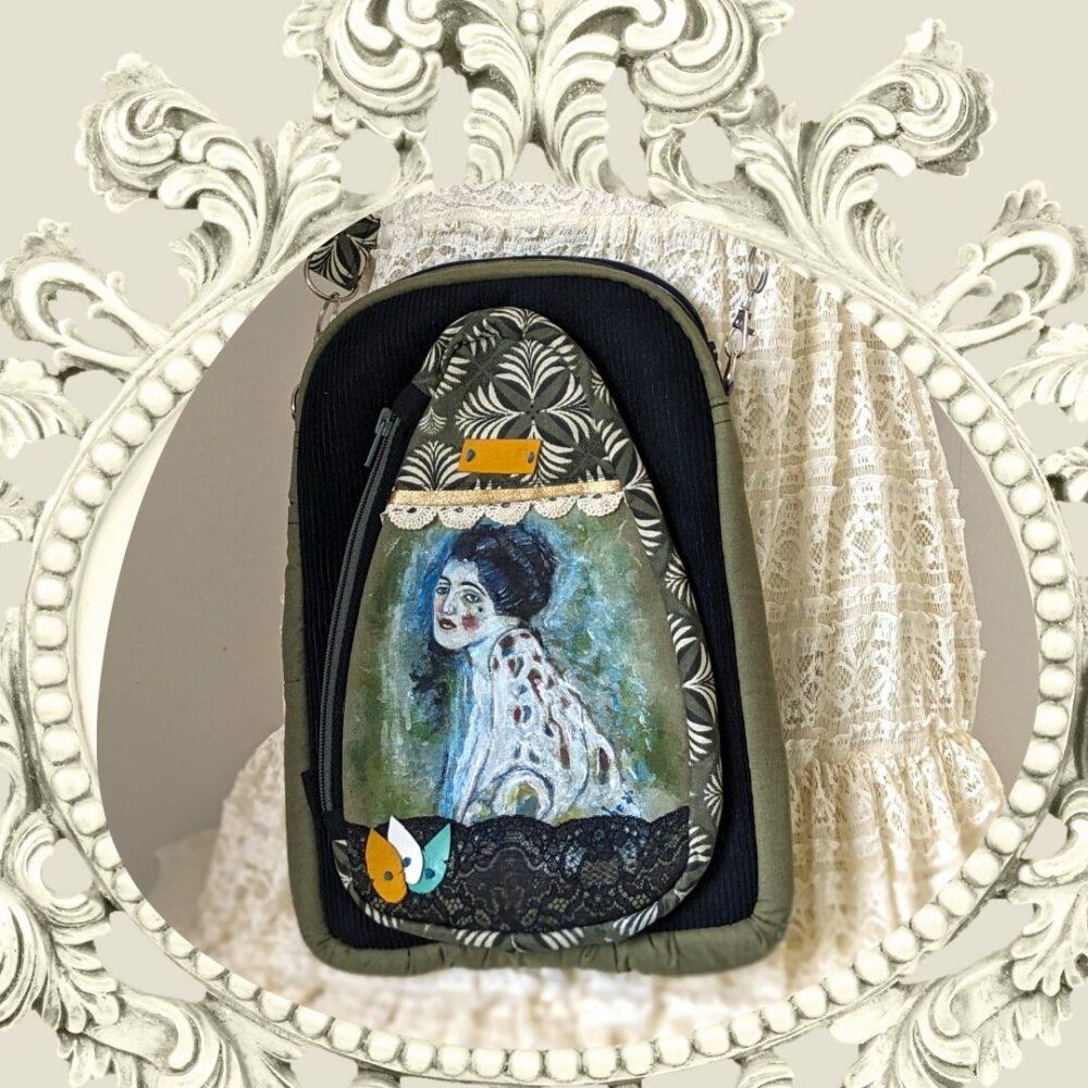 Sac cretonne et velours Klimt